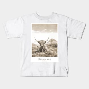 Highland Cow Serenity - Scotland Kids T-Shirt